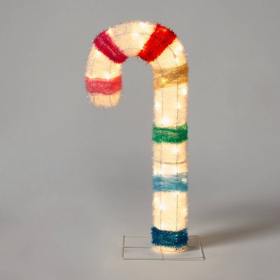 34" Tinsel Candy Cane Novelty Sculpture Light - Wondershop™