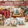 Christmas Throw Pillow Covers 18x18 Set of 4,Merry Christmas Tree Vintage Car Nutcracker Bauble Wreath - 3 of 4