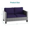 Sonkuki Patio Loveseat Sofa, All-Weather PE Rattan Wicker Set Small Patio Conversation Couch with Cushion - 3 of 4