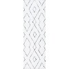 nuLOOm Beaulah Modern Trellis Shag Area Rug, Runner 2' 6" x 6', White - 2 of 4