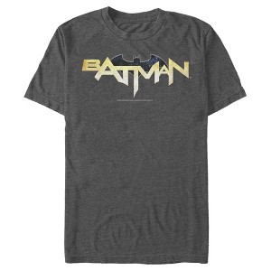 Men's Batman Logo Messy Text T-Shirt - 1 of 4