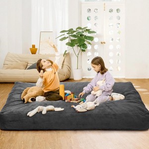 Convertible Bean Bag Chair Bed for Adults - Oversized Floor Mattress & Lounge Chair with Removable Washable Cover - 1 of 4