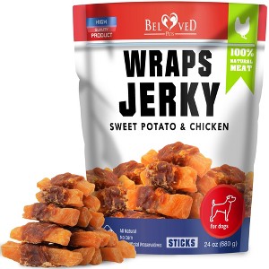 Beloved Pets Sweet Potato Jerky Chicken Wraps Dog Treats Chews Grain Free High Protein Human Grade 1.5 LB - 1 Pack - 1 of 4