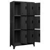 vidaXL Steel Locker Cabinet, Anthracite, 35.4"x17.7"x70.9" with 9 Lockable Doors, Ventilation System and Name Tag Holders for Schools, Offices - 3 of 4