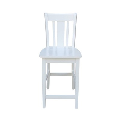 Elegant San Remo 24" White Solid Wood Counter Stool