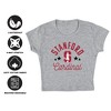 Women's Stanford University Mascot Cap Sleeve Baby Rib Crop Top Athletic Heather - 3 of 4
