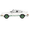 Porsche 911 Carrera RS 2.7 Grand Prix White with Green Stripes and Wheels Limited Edition 1/64 Diecast Model Car by Mini GT - 2 of 4