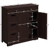Dcolora Bathroom Free-Standing Floor Cabinet, Practical Storage Cabinet with 4 Drawers and 2 Doors - 3 of 4
