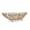 HomeRoots 22" Gold Aluminum Oval Faux Coral Centerpiece Bowl - 4 of 4