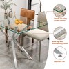 KTMBDW Tempered Glass Dining Table with Metal Legs, 47" Modern Rectangular Kitchen Table for Dining Room, Living Room, Kitchen - 4 of 4