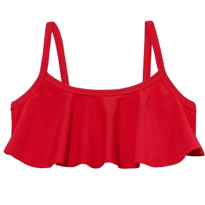 City Threads USA-Made UPF 50+ Girls Flounce Bikini Top