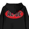 ACDC Band Logo On Ellipse Background Long Sleeve Black Adult Zip-Up Hoodie - 4 of 4