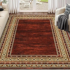 Coucheta Washable Runner Rug, Non-Slip Low-Pile Kitchen Bathroom Rug, Border Carpet for Hallway Bedroom Laundry, Multi-Color & Size - 1 of 4