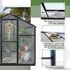 Outdoor 6x8 FT Greenhouse, Aluminum Large Walk-in Greenhouse, Polycarbonate Greenhouse with Quick Setup Structure and Roof Vent-Coolbibila - 3 of 4