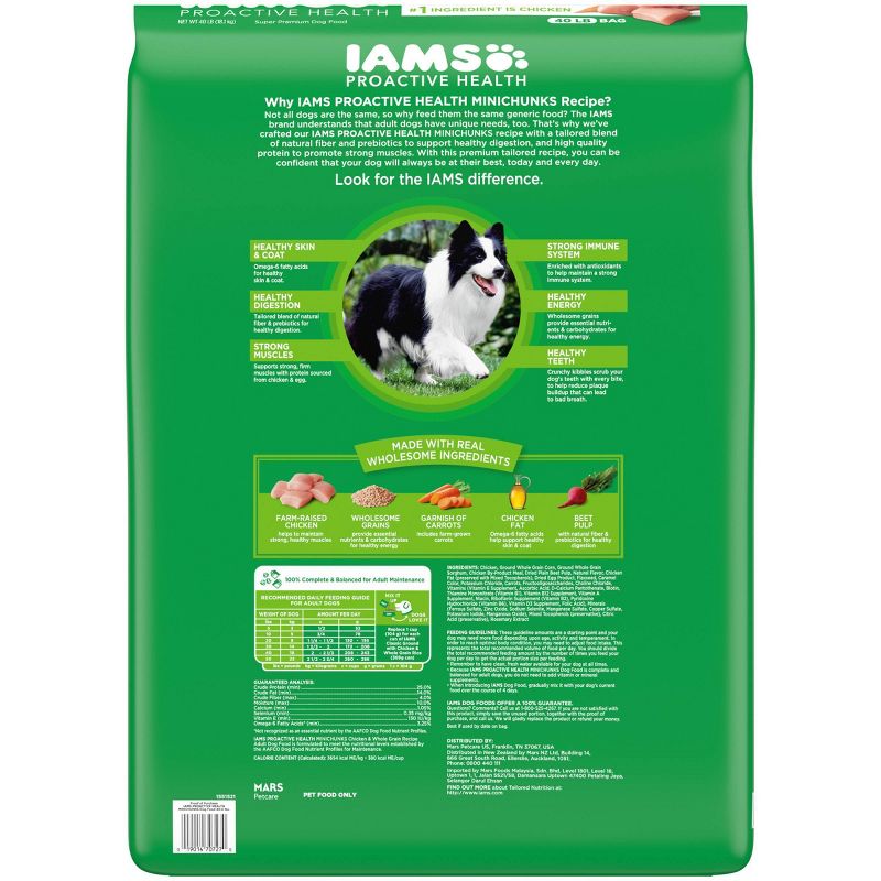  IAMS Proactive Health Minichunks Chicken & Whole Grains Recipe Adult Premium Dry Dog Food, 3 of 14