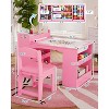 49 in Kids Art Table, Large Kids Craft Table with 2 Chairs, Multi-Functional Art Desk with Storage Shelves for Children Room, Kindergarten White - 3 of 4