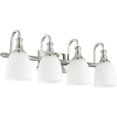 Quorum Lighting Richmond Glass 4-Light Polished Nickel Vanity Fixture