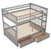 NicBex Full Size Bunk Bed Convertible Design Bed Frame with 2 Drawers, Guardrails and Ladder, No Spring Box Required - 3 of 4
