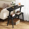Tribesigns 2-Tier Narrow End Table with Solid Wood Legs - 2 of 4