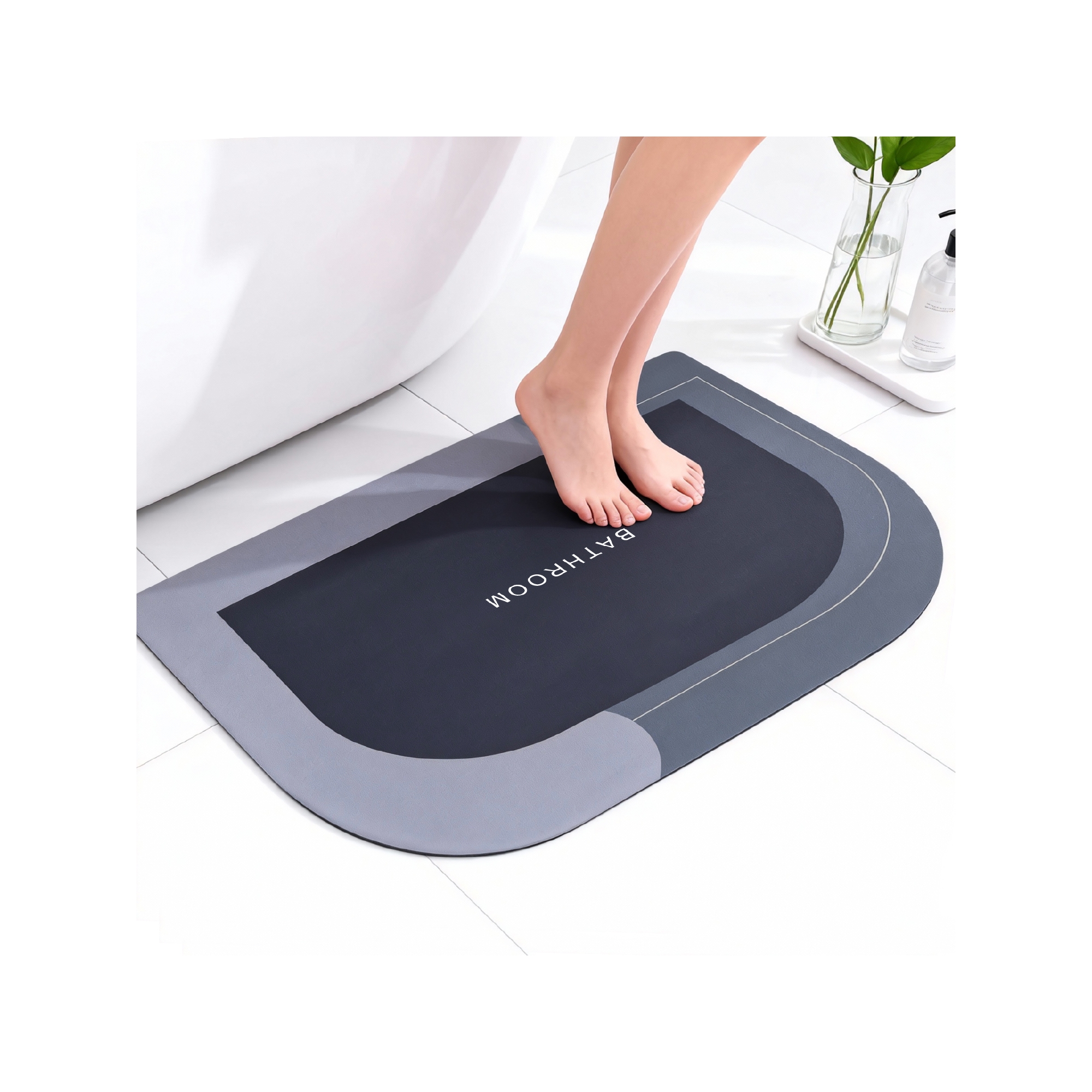 Garnen Stone Bath Mat Diatomaceous Earth, 20"x31" Stone Mat Bathroom 20"x31", Stone Drying Mat For Bathroom, Bath Mat, Water Absorbent Quick Dry