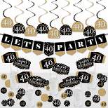 Big Dot of Happiness Adult 40th Birthday - Gold - Birthday Party Supplies Decoration Kit - Decor Galore Party Pack - 51 Pieces