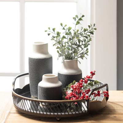 Trio of Timeless Ceramic Vases in White and Black