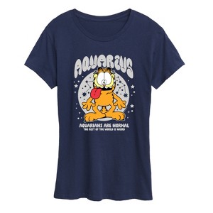 Women's - Garfield - Aquarius Rest Of The World Is Weird Short Sleeve Graphic T-Shirt - 1 of 4