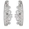 Disney Women Sterling Silver Crown Cubic Zirconia Hoop Earrings - 2 of 4