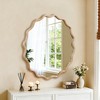 Whisen 36" Wavy Round Decorative Mirror, Solid Wood Frame, Entryway - 4 of 4