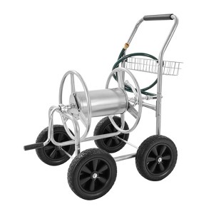 VEVOR Hose Reel Cart, Hold Up to 250 ft of 5/8’’ Hose, Garden Water Hose Carts Mobile Tools with 4 Wheels, Heavy Duty Powder-coated Steel - 1 of 4