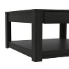 Galano Square Coffee Table with Drawer and Lower Shelf in Rustic Black Oak 31.5" W x 31.5" D x 16.3" H - 3 of 4