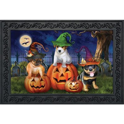 Spooky Pups Halloween Rubber Outdoor Doormat 30" x 18"
