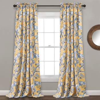 Home Boutique Dolores Light Filtering Window Curtain Panels Yellow 52X120+2 Set