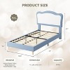 Half-Circle Color-Block Children's Bed Frame, Cute Lamb Plush Bed Suitable for Girls and Boys, Platform Bed with No Bed Box, Wooden Bed Slats - 2 of 4