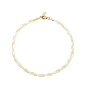 Pompeii3 Amina Anklet 18k Mixed Metal 10" 6mm Total Width Herringbone Chain - 1 of 4