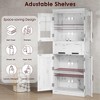 67" Tall Bathroom Storage Cabinet with Glass Doors, Adjustable Shelves, Drawer, Freestanding Bathroom Modern Cabinet - 4 of 4