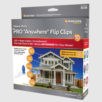 Simple Living Solutions 50ct String Light Pro Anywhere Flip Clips