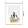 Kate and Laurel Three Bear Cubs in Cottage Green Bath by Amy Peterson Framed Wall Art Print, 20 x 26, Woodgrain Stripe Blonde - 2 of 4