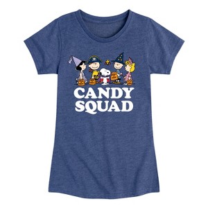 Girls' - Peanuts - Candy Squad Fitted Short Sleeve Graphic T-Shirt - 1 of 4