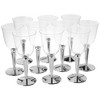 Silver Spoons Baroque Collection Wine Cups for Weddings and Parties, Heavy Duty Disposable Cups, 10 PC, Silver/Clear - 3 of 4
