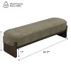 Christopher Knight Home Arabella 64" Modern Rubberwood Upholstered Loop Yarn Ottoman - 3 of 4