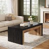 Lantine Farmhouse Coffee Table, Mid-Century Modern Coffee Table with Sturdy Base, Large Rectangle Accent Center for Apartment, Black & Walnut - 3 of 4