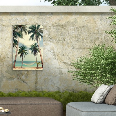 Palm Sky 3 Outdoor Canvas with Wood Frame