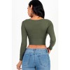 Slickblue Women's Long Sleeve Ribbed Wrap Top, V-Neck Fitted Knit Shirt, Color Options, Size S-L - 4 of 4