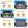 Heynemo Louvered Pergola, Outdoor Metal Canopy with 2 Independently Adjustable Louver Roof, Patio Pergola with Curtains & Netting - 4 of 4