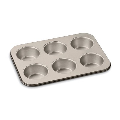 Cuisinart Chef's Classic 6 Cup Non-Stick Champagne Color Jumbo Muffin Pan - AMB-6JMPCH: Carbon Steel, Dishwasher-Safe
