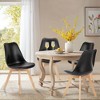 CAVINAS PU Leather Upholstered Dining Chairs Set of 4,Modern Armless Chairs with Wood Legs & Thickened Cushion for Dining Room,Kitchen - 2 of 4