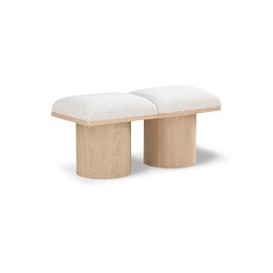 Meridian Furniture,Pavilion Boucle Fabric Bench - 1 of 4
