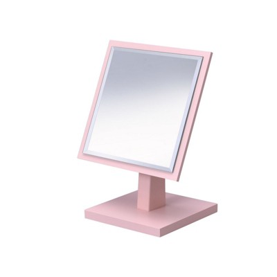 SEVOBAL Bathroom Vanity Mirrors 9.5" Stylish Pedestal Makeup Mirror Adjustable Tilted Viewing Angle for Compact Spaces, Pink, 7"*5.25"*9.25"
