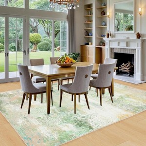 Washable Area Rugs 5'x7' Non-Slip Modern Abstract Soft for Living Room Entryway Bedroom Nursery, Print Pattern Home Decor Aesthetic - 1 of 4